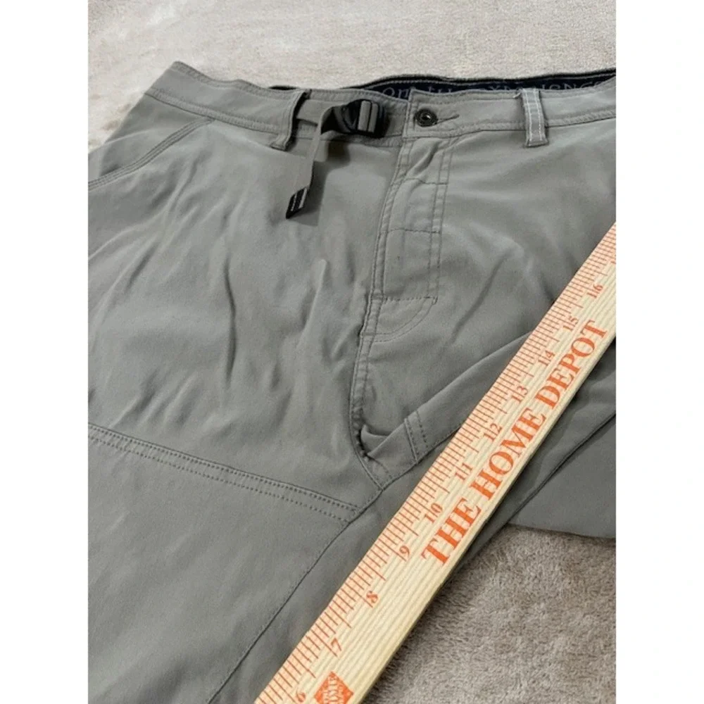PrAna zion Shorts Mens Size 40Wx10L Waist Khaki Brown Belted Cargo hiking‎ nylon